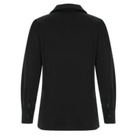 Ženske nove popularne majice zanimanja Dugi rukav Bronzing Polka Dot Print Rever ogrlice Personalizirani vrhovi Teen Grils Modna odjeća Black XL