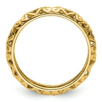 Sterling srebrni pozlaćeni isklesan prsteni prsten
