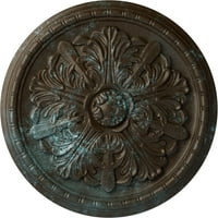 Ekena Millwork 1 8 od 1 2 P Washington plafonski medaljon, ručno obojena bronzano plava Patina