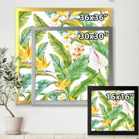 Designart' žuto cvijeće i tropsko lišće II ' moderni uokvireni umjetnički Print