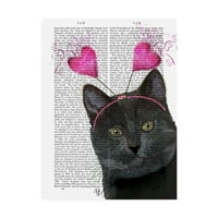 Zaštitni znak likovne umjetnosti' crna mačka, Valentine ' platno Art Fab Funky