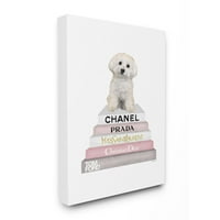 Stupell Industries modni dizajner knjiga za pse za kućne ljubimce bijela ružičasta akvarelna platnena zidna Umjetnost Amande Greenwood