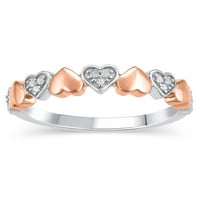 Brilliance Fine Jewelry Diamond Accent Heart modni prsten u 14k ružičastom pozlaćenom srebru, Veličina 8