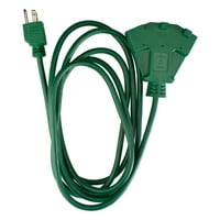 10 'zeleni 3-prong vanjski ekstenzijski kabel sa priključkom na ventilatoru