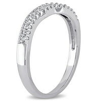 Carat TW Diamond 14kt zakrivljeni vjenčani prsten od bijelog zlata