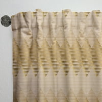 Designart 'Triangular Golden Wavess I' Mid-Century Modern Curtain Panel