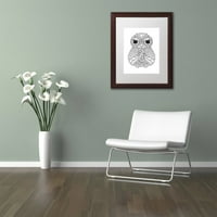 Zaštitni znak Likovna umjetnost Owl 4 Umjetnost platna Hello Angel, bijeli mat, drveni okvir