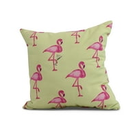 Jednostavno tratinčica, 20 20 Flamingo fanfare martini, životinjski print vanjski jastuk, svijetlo zelena