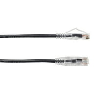 Black Bo Slim-Net CAT 250-MHz 28-AWG nasukali Ethernet patch kabel - nezaštićen, PVC, Snagless Boot, Crna,