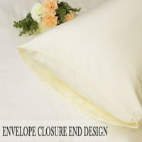 Jedinstveni povoljci Svilenkalni satenski jastuk pokrivaju set krem ​​standarda