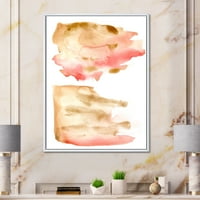 Designart 'crveno ružičasto zlato i bež apstraktni oblaci' moderni uramljeni platneni zidni umjetnički Print