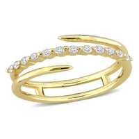 Carat T. G. W. Lab stvorio dijamant 18kt žuto zlato Platiran srebra umotan prsten