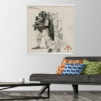 Star Wars: Saga - Boba Fett - Sketch zidni poster sa drvenim magnetskim okvirom, 22.375 34
