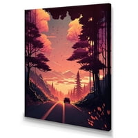 Designart Road To The Sunset IV Canvas Wall Art