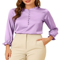 Jedinstvena povoljna ženska bluza sa elastičnom manžetnom gumbom za ženski rukav s volanima