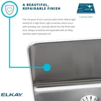 Elkay Lr Lustertone 33 Dvostruki bazen od nehrđajućeg čelika kuhinjskog sudopera - slavina
