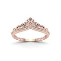 1 8ct TDW Diamond 10k Rose Gold Crown modni prsten