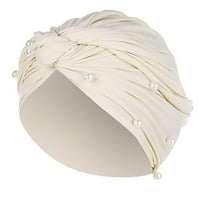 Vanjski faktor šešira Hat Turban Hat Pearl Women zamotavanje kape ruffle perli za bejzbol kapice kuglice