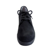 Masie koža široke širine pertle Oxford cipele crne 5
