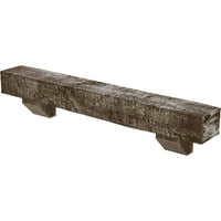 Ekena Millwork 6 H 8 D 48 W komplet kamina od kamina od kedra Fau sa Ashford Corbels, starinski Mahagonij