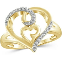 JewelersClub 14k pozlaćeni srebrni naglasak bijeli dijamantski otvoreni prsten za žene