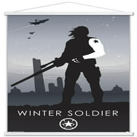 Marvel stripovi - zimski vojnik - minimalistički zidni poster sa drvenim magnetskim okvirom, 22.375 34