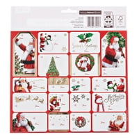 Holiday Time Foil Peel ' N Stick Božić Poklon Oznake, Tradicionalni Santa, Računati