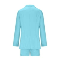 Meichang Women Business Casual Blazer Solid Boja Blazer jakna Dugi rukavi Kaput kratke hlače sa pojasom tri