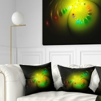 Designart simetričan veliki zeleni fraktalni cvijet - apstraktni jastuk za bacanje-18x18