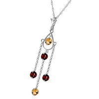Galaxy Gold 14K14 bijela zlatna ogrlica s prirodnim citrinom i granetom