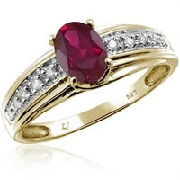 0. Karat T. G. W. Ruby dragi kamen i karat T. W. bijeli dijamantski prsten