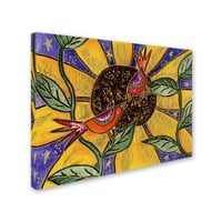 Zaštitni znak likovne umjetnosti 'ptičice i suncokretovo' platno Art by Wyanne