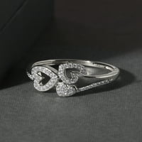Imperial 1 6ct TDW dijamantski prsten sa tri srca od 10k bijelog zlata