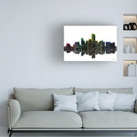 Marlene Watson 'Jersey City New Jersey Skyline BW 1' Canvas Art