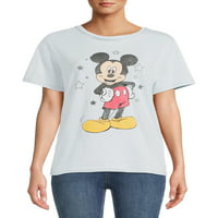 Mickey Mouse ženske Juniors Vintage Wash pletene grafičke majice