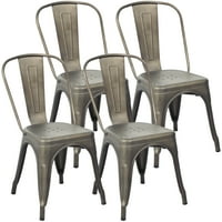 Metalna trpezarijska stolica za unutrašnju i vanjsku upotrebu Slaganje klasična Trattoria stolica Moda blagovaonica