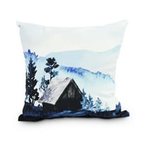 Jednostavno tratinčica, 20 20 kabina u šumi Plavi odmor Print Dekorativni jastuk za bacanje na otvorenom