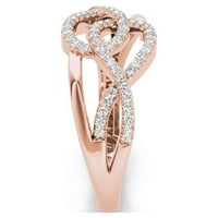 1 6ct TDW Diamond 10k Rose Gold Interlocking Loops modni prsten