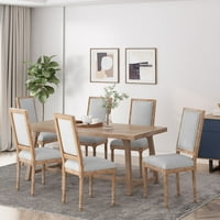 Noble House Robin Francuska stolica za ručavanje od drveta, Set od 6, svijetlo siva, prirodna