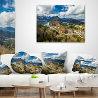 Designart Alpe i jezera na ljetni dan - pejzažni štampani jastuk za bacanje - 16x16