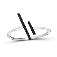 JewelersClub srebra naglasak crni dijamant otvoreni prsten za žene