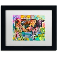 Zaštitni znak fine umjetnosti krava platna umjetnost dean russo, bijela mat, crni okvir