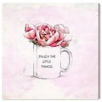 Wynwood Studio floral and Botanical Wall Art Canvas Prints' Enjoy the Little Things ' Florals - Pink