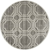 Amherst Winnie Geometrijska prostirka, siva svijetlo siva, 7 '7' okrugla