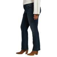 Silver Jeans Co. Plus Size Elyse Traperice Sa Srednjim Usponom, Tanke Čizme, Veličine Struka 12-24