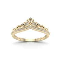 1 8ct TDW dijamant 10k kruna od žutog zlata modni prsten