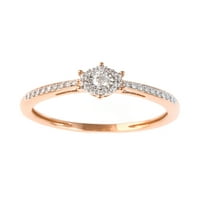 Imperial Rose Gold Plated srebra CT TW dijamant Halo obećanje prsten