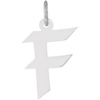 Primalni srebrni Sterling srebrni srednji umjetnički blok inicijalni f šarm sa lancem kabela Forzantina