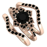 DENGMORE prsten trodijelni cvijet sa cirkonskim prstenima može biti poklon za Valentinovo