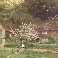 Happy England Cherry Tree Cottage, Chiddingfold Poster Print od Helen Allingham